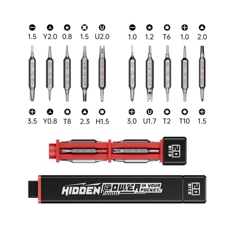 JAKEMY JM-8195 21 in 1 S-2 Bits Square Handle Design Screwdirver(Black) - Screwdriver Set by JAKEMY | Online Shopping South Africa | PMC Jewellery