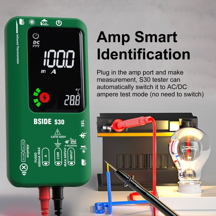 BSIDE S30 Smart Color Screen Infrared Temperature Measurement Multimeter(Black) - free shipping - PMC TechLife - Order now!