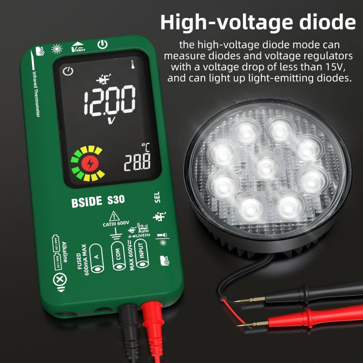 BSIDE S30 Smart Color Screen Infrared Temperature Measurement Multimeter(Black) - free shipping - PMC TechLife - Order now!