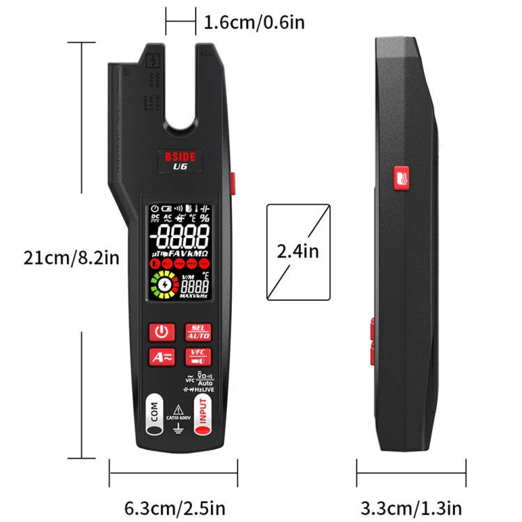 BSIDE U6 AC/DC Clamp-on Infrared Temperature Measurement Multimeter - free shipping - PMC TechLife - Order now!