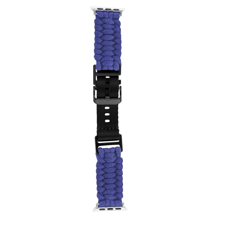 For Apple Watch Series 9 45mm Paracord Plain Braided Webbing Buckle Watch Band(Blue) - free shipping - PMC TechLife - Order now!