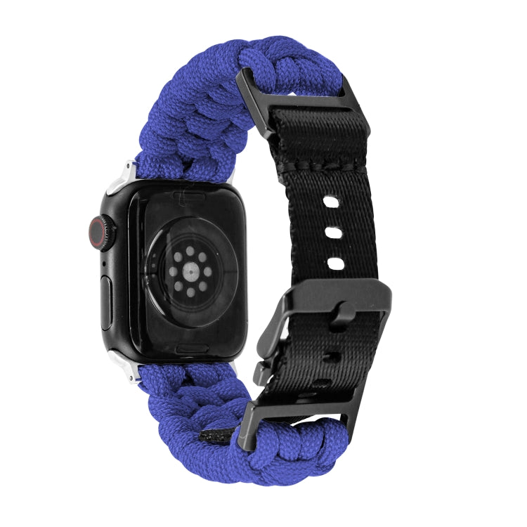 For Apple Watch Series 8 45mm Paracord Plain Braided Webbing Buckle Watch Band(Blue) - free shipping - PMC TechLife - Order now!