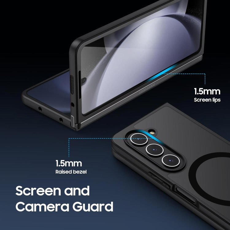 For Samsung Galaxy Z Fold5 MagSafe Ultra-thin Translucent PC+TPU Phone Case(Black) - Galaxy Z Fold5 Cases by PMC TechLife | Online Shopping South Africa | PMC TechLife