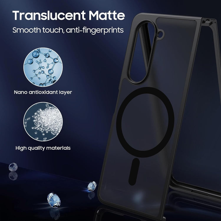 For Samsung Galaxy Z Fold4 MagSafe Ultra-thin Translucent PC+TPU Phone Case(Black) - Galaxy Z Fold4 5G Cases by PMC TechLife | Online Shopping South Africa | PMC TechLife