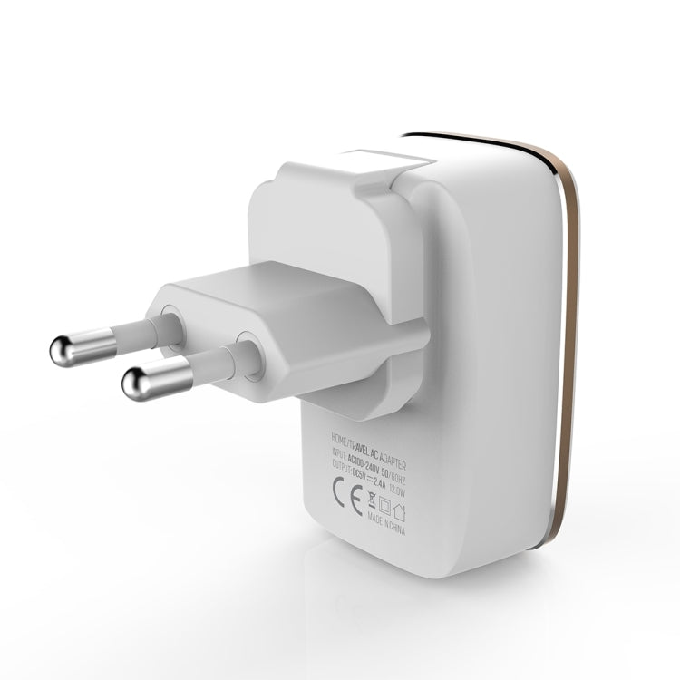 LDNIO A2204 2 in 1 12W Dual USB Interface Travel Charger Mobile Phone Charger with Micro USB Data Cable, EU Plug - free shipping - PMC TechLife - Order now!