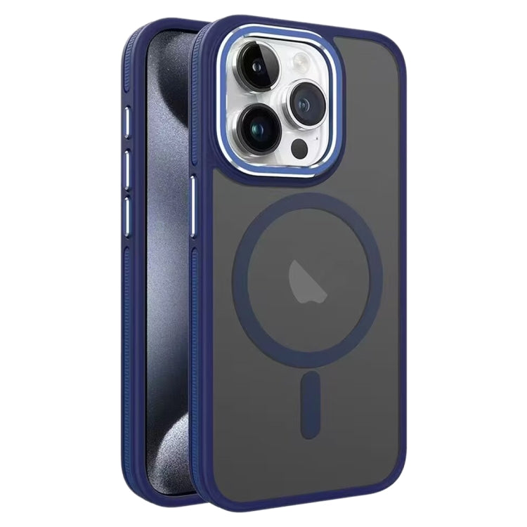 For iPhone 15 Pro Two-color Frosted MagSafe Magnetic Phone Case(Blue) - iPhone 15 Pro Cases by PMC TechLife | Online Shopping South Africa | PMC TechLife | Buy Now Pay Later Mobicred