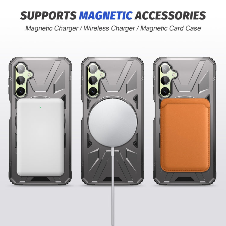 For Samsung Galaxy A24 5G MagSafe Magnetic Shockproof Phone Case with Ring Holder(Dark Grey) - Galaxy Phone Cases by PMC Jewellery | Online Shopping South Africa | PMC Jewellery