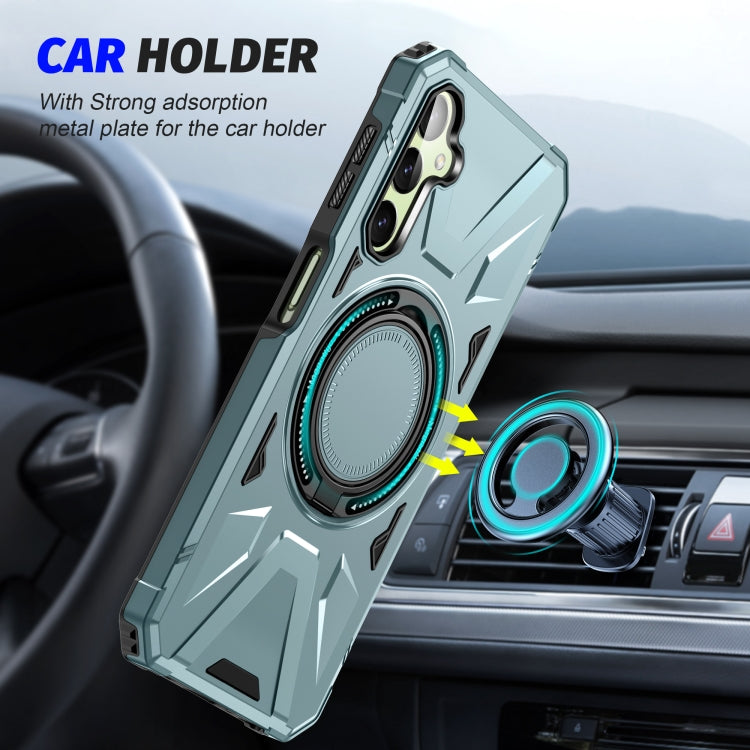 For Samsung Galaxy A24 4G/A25 5G MagSafe Magnetic Shockproof Phone Case with Ring Holder(Green) - Galaxy Phone Cases by PMC TechLife | Online Shopping South Africa | PMC TechLife | Buy Now Pay Later Mobicred