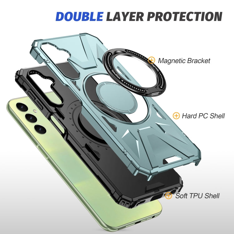 For Samsung Galaxy A24 4G/A25 5G MagSafe Magnetic Shockproof Phone Case with Ring Holder(Green) - Galaxy Phone Cases by PMC TechLife | Online Shopping South Africa | PMC TechLife | Buy Now Pay Later Mobicred