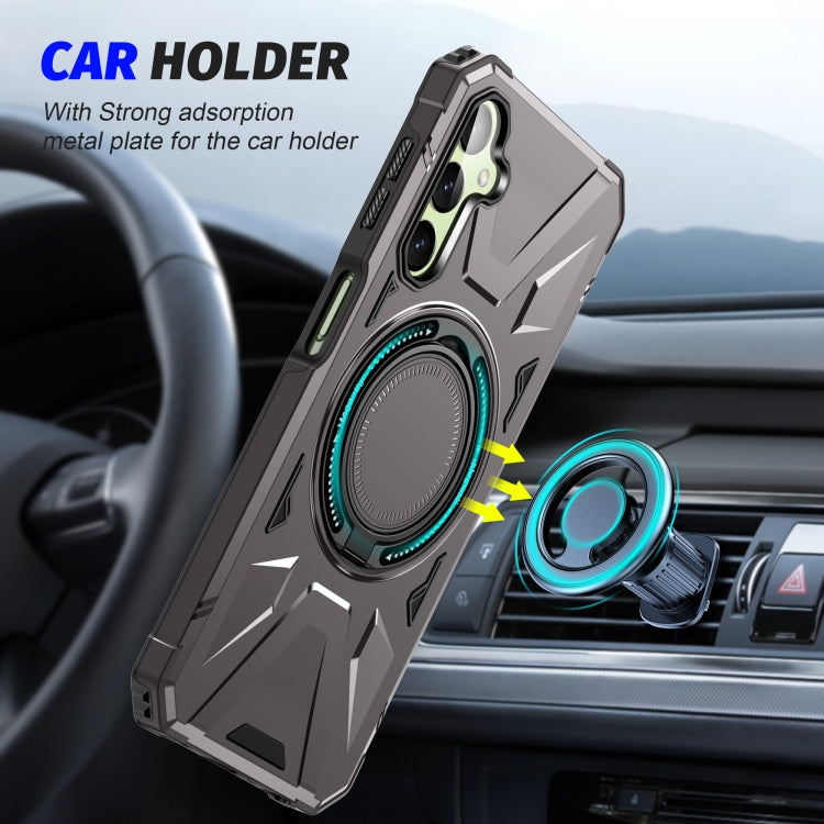 For Samsung Galaxy A54 5G MagSafe Magnetic Shockproof Phone Case with Ring Holder(Dark Grey) - Galaxy Phone Cases by PMC TechLife | Online Shopping South Africa | PMC TechLife