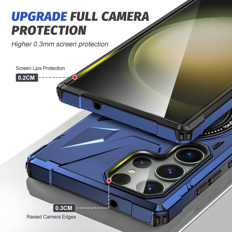 For Samsung Galaxy S24 Ultra 5G MagSafe Magnetic Shockproof Phone Case with Ring Holder(Navy Blue) - Galaxy S24 Ultra 5G Cases by PMC TechLife | Online Shopping South Africa | PMC TechLife