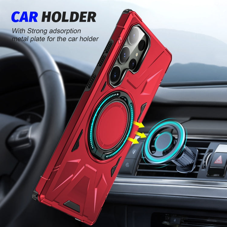 For Samsung Galaxy S24 Ultra 5G MagSafe Magnetic Shockproof Phone Case with Ring Holder(Red) - Galaxy S24 Ultra 5G Cases by PMC TechLife | Online Shopping South Africa | PMC TechLife