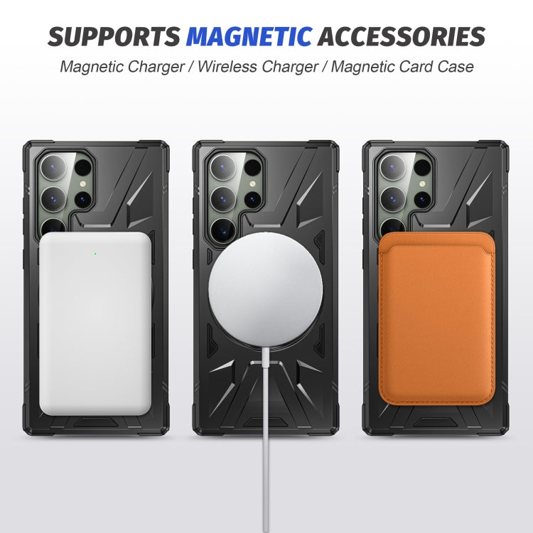 For Samsung Galaxy S24+ 5G MagSafe Magnetic Shockproof Phone Case with Ring Holder(Black) - Galaxy S24+ 5G Cases by PMC Jewellery | Online Shopping South Africa | PMC Jewellery