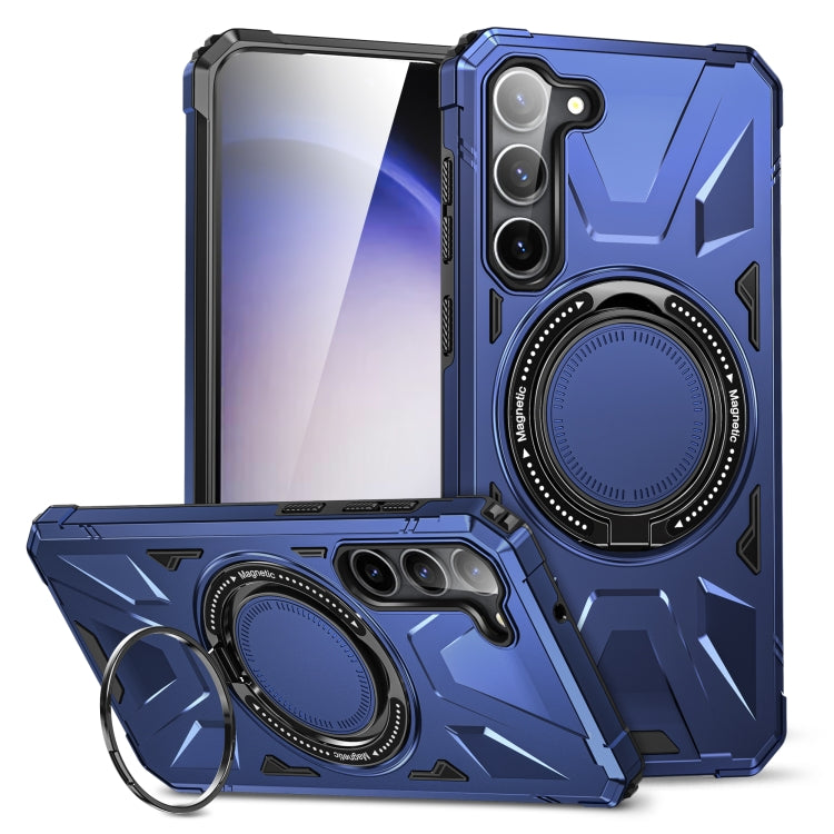 For Samsung Galaxy S24 5G MagSafe Magnetic Shockproof Phone Case with Ring Holder(Navy Blue) - Galaxy S24 5G Cases by PMC TechLife | Online Shopping South Africa | PMC TechLife