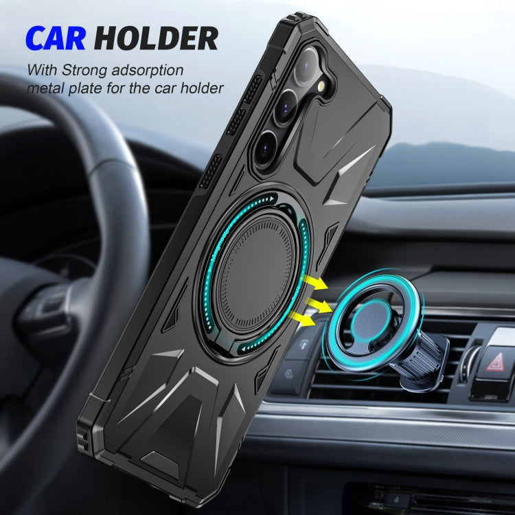 For Samsung Galaxy S24 5G MagSafe Magnetic Shockproof Phone Case with Ring Holder(Black) - Galaxy S24 5G Cases by PMC TechLife | Online Shopping South Africa | PMC TechLife
