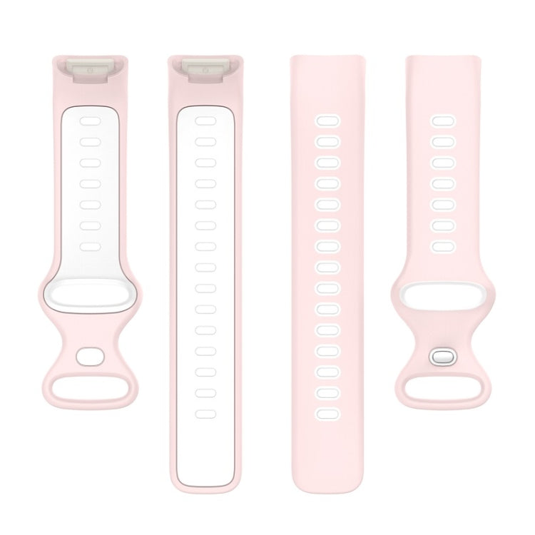 For Fitbit Charge 6 Two Color Silicone Watch Band(Sand Powder White) - Watch Bands by PMC TechLife | Online Shopping South Africa | PMC TechLife