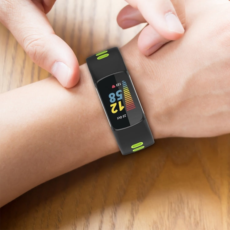 For Fitbit Charge 6 Two Color Silicone Watch Band(Sand Powder White) - Watch Bands by PMC TechLife | Online Shopping South Africa | PMC TechLife