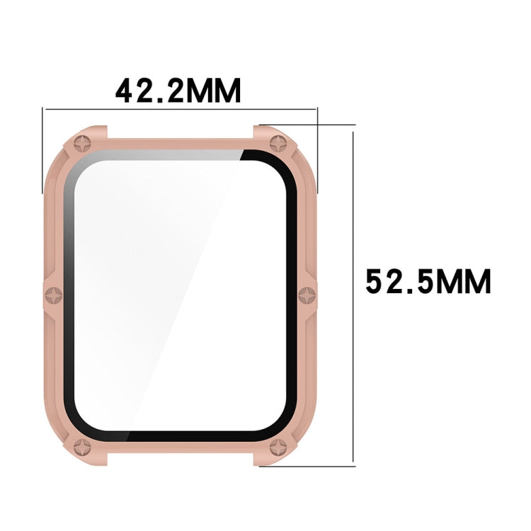 For OPPO Watch 4 Pro PC + Tempered Film Integrated Watch Protective Case(Pink) -  by PMC TechLife | Online Shopping South Africa | PMC TechLife