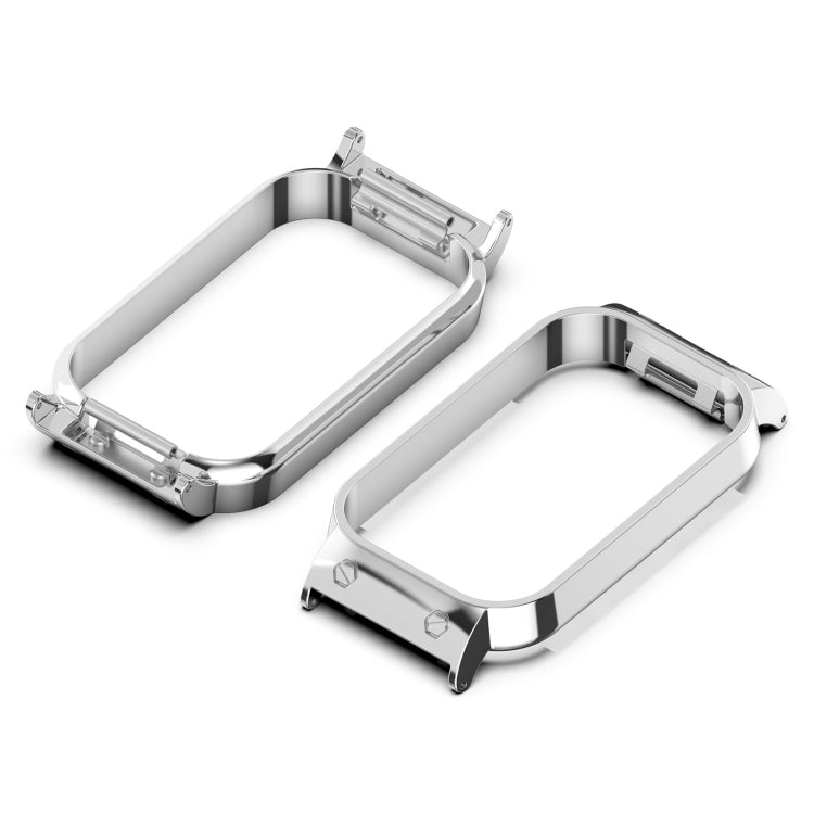 For Xiaomi Smart Band 8 Active / Redmi Band 2 Metal Frame Watch Protective Case(Silver) - Watch Cases by PMC TechLife | Online Shopping South Africa | PMC TechLife