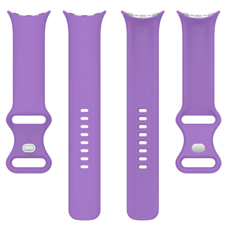 For Google Pixel Watch 2 Solid Color Silicone Watch Band, Size:S Size(Purple) - Watch Bands by PMC TechLife | Online Shopping South Africa | PMC TechLife