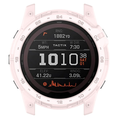 For Garmin Tactix 7 Amoled Armor Hollow TPU Watch Protective Case(Light Pink) - Watch Cases by PMC Jewellery | Online Shopping South Africa | PMC Jewellery