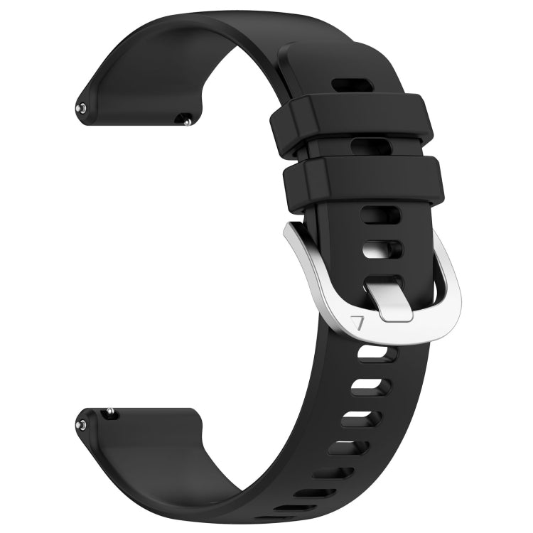 For Garmin Venu 3 Liquid Glossy Silver Buckle Silicone Watch Band(Black) - Watch Bands by PMC TechLife | Online Shopping South Africa | PMC TechLife