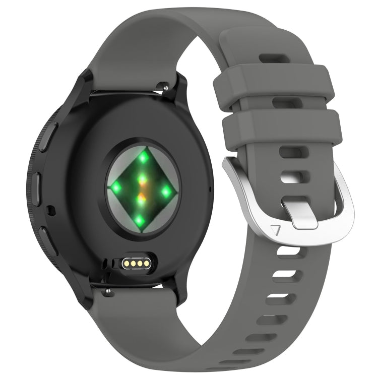 For Garmin Venu 3 Liquid Glossy Silver Buckle Silicone Watch Band(Dark Grey) - Watch Bands by PMC TechLife | Online Shopping South Africa | PMC TechLife