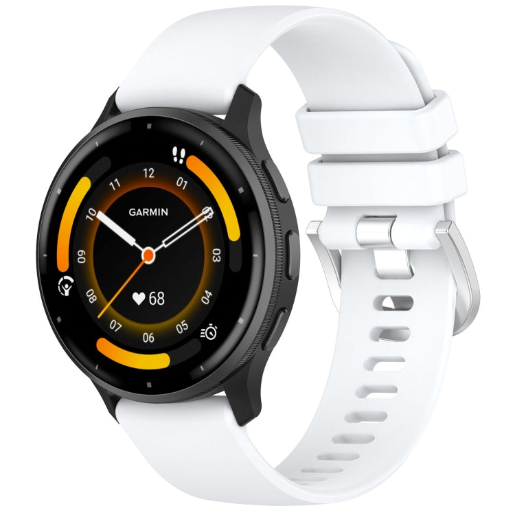For Garmin Venu 3 Liquid Glossy Silver Buckle Silicone Watch Band(White) - Watch Bands by PMC TechLife | Online Shopping South Africa | PMC TechLife