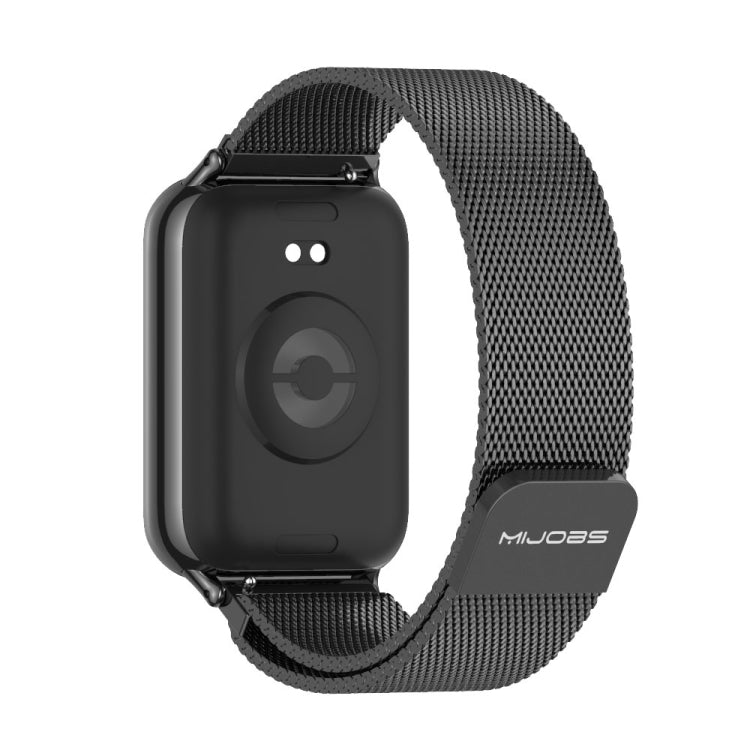 For Xiaomi Mi Band 8 Pro Mijobs Milan Magnetic Stainless Steel Watch Band(Black) - Watch Bands by MIJOBS | Online Shopping South Africa | PMC Jewellery