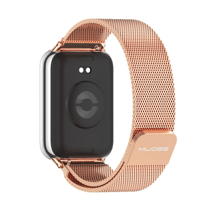 For Xiaomi Smart Band 9 Pro / 8 Pro Mijobs Milan Magnetic Stainless Steel Watch Band(Rose Gold) - Watch Bands by MIJOBS | Online Shopping South Africa | PMC Jewellery | Buy Now Pay Later Mobicred