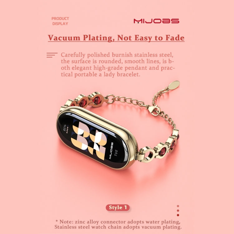 For Xiaomi Mi Band 8 Mijobs Mermaid Beauty Bracelet Watch Band(Rose Gold Red) - Watch Bands by MIJOBS | Online Shopping South Africa | PMC Jewellery