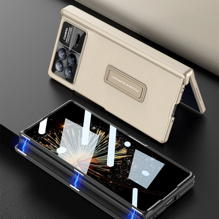 For Xiaomi Mix Fold 3 GKK Magnetic Hinge Flip Leather Phone Case with Holder(Carbon Fiber) - free shipping - PMC TechLife - Order now!