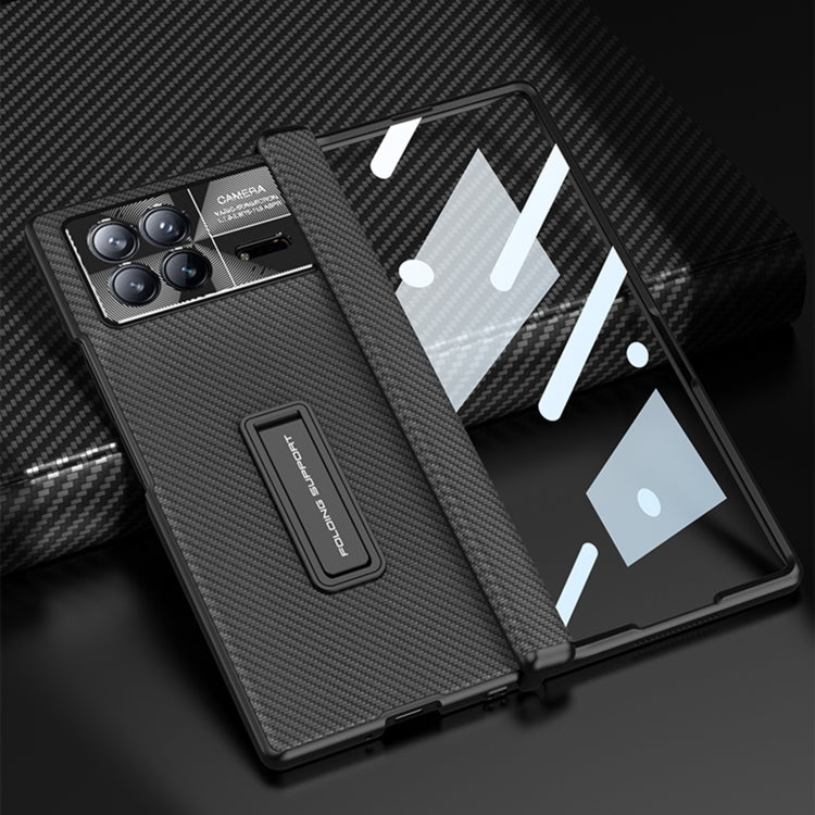 For Xiaomi Mix Fold 3 GKK Magnetic Hinge Flip Leather Phone Case with Holder(Carbon Fiber) - free shipping - PMC TechLife - Order now!