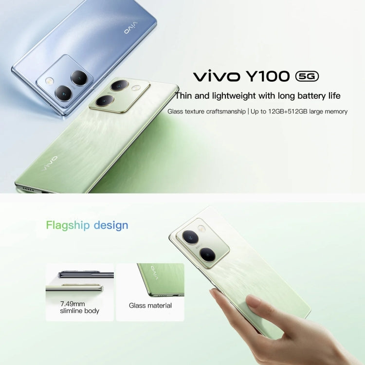 vivo Y100, 8GB+256GB, Face ID / Screen Fingerprint Identification, 6.78 inch Android 13.0 OriginOS 3 Snapdragon 695 Octa Core, OTG, Network: 5G(Green) - vivo by vivo | Online Shopping South Africa | PMC Jewellery | Buy Now Pay Later Mobicred