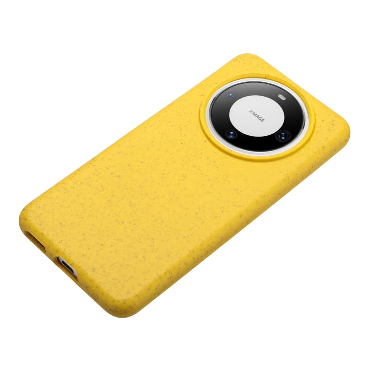For Huawei Mate 60 Pro Wheat MagSafe Magnetic Straw Material + TPU Phone Case(Yellow) - free shipping - PMC TechLife - Order now!
