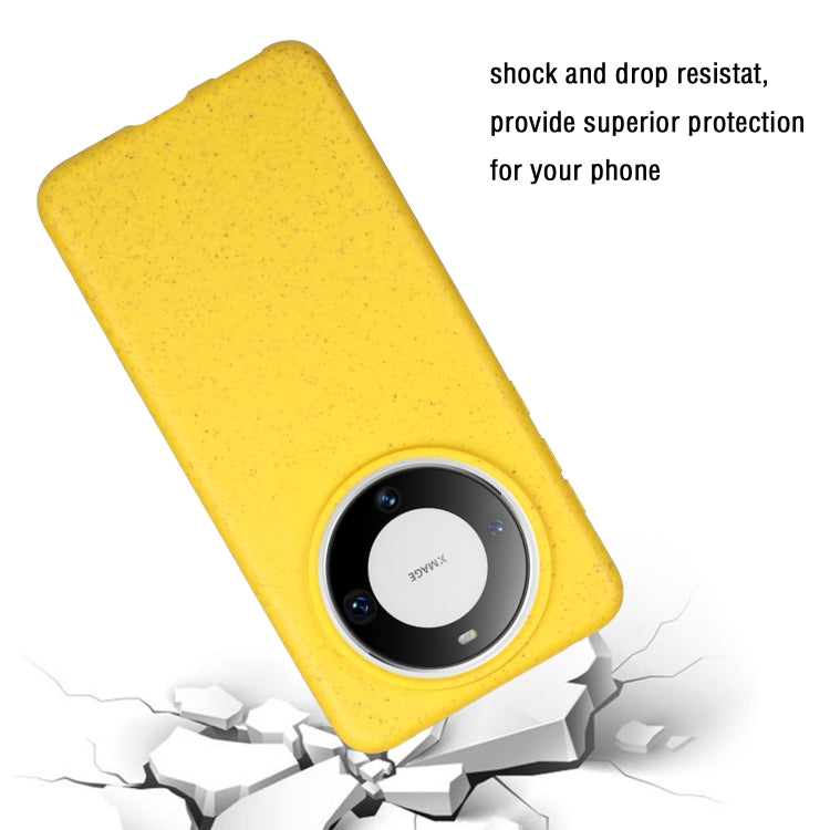 For Huawei Mate 60 Pro Wheat MagSafe Magnetic Straw Material + TPU Phone Case(Yellow) - free shipping - PMC TechLife - Order now!