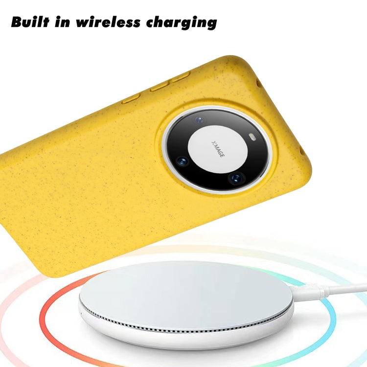 For Huawei Mate 60 Pro Wheat MagSafe Magnetic Straw Material + TPU Phone Case(Yellow) - free shipping - PMC TechLife - Order now!