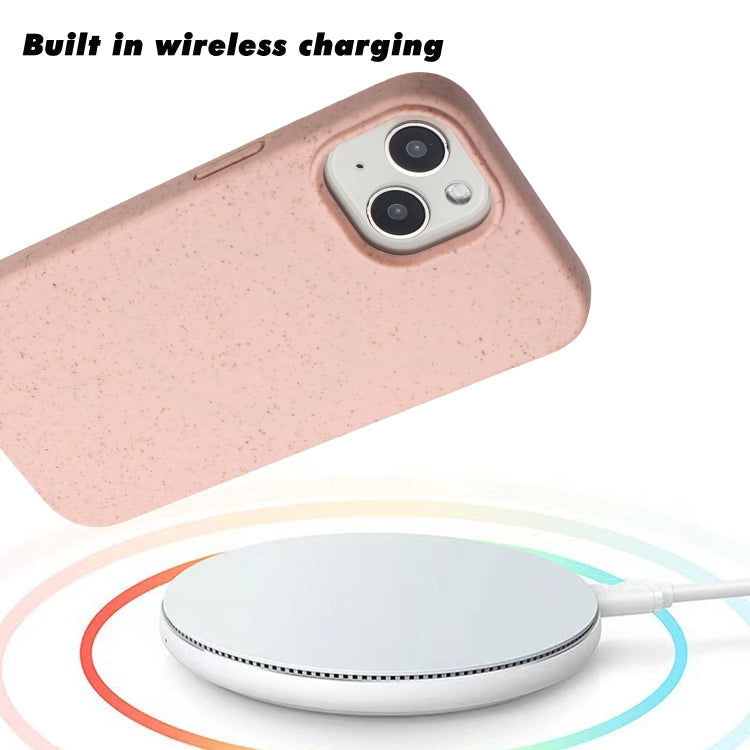 For iPhone 15 Wheat MagSafe Magnetic Straw Material + TPU Phone Case(Pink) - iPhone 15 Cases by PMC TechLife | Online Shopping South Africa | PMC TechLife | Buy Now Pay Later Mobicred
