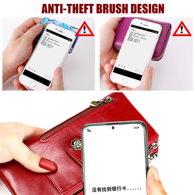 3513 Antimagnetic RFID Multi-function Retro Leather Lady Wallet Large-capacity Purse with Card Holder(Red) - Antimagnetic RFID Package by PMC TechLife | Online Shopping South Africa | PMC TechLife | Buy Now Pay Later Mobicred