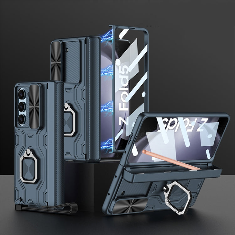 For Samsung Galaxy Z Fold5 GKK Integrated Folding Alloy Shell PC Phone Case with Pen Box, Not Included Pen(Green) - free shipping - PMC TechLife - Order now!