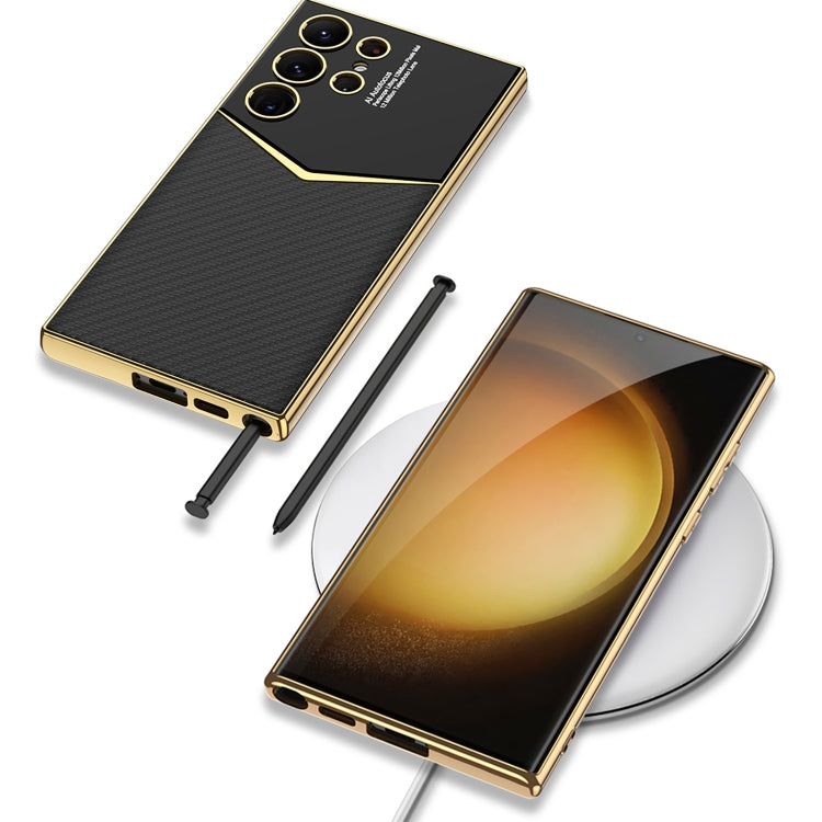 For Samsung Galaxy S24 Ultra 5G GKK Plating Soft TPU + Leather Full Coverage Phone Case without Pen(White) - free shipping - PMC TechLife - Order now!