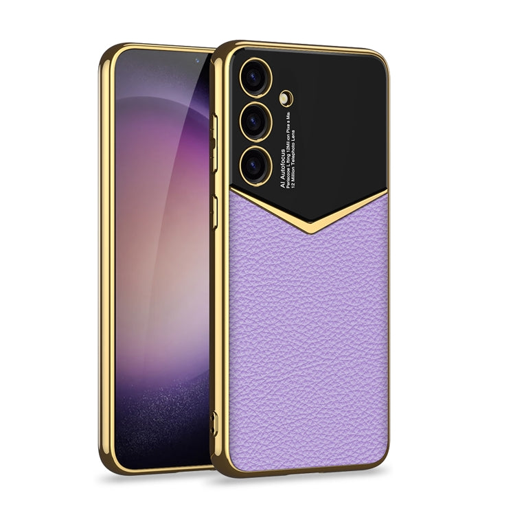 For Samsung Galaxy S24+ 5G GKK Plating Soft TPU + Leather Full Coverage Phone Case without Pen(Purple) - Galaxy S24+ 5G Cases by GKK | Online Shopping South Africa | PMC TechLife | Buy Now Pay Later Mobicred