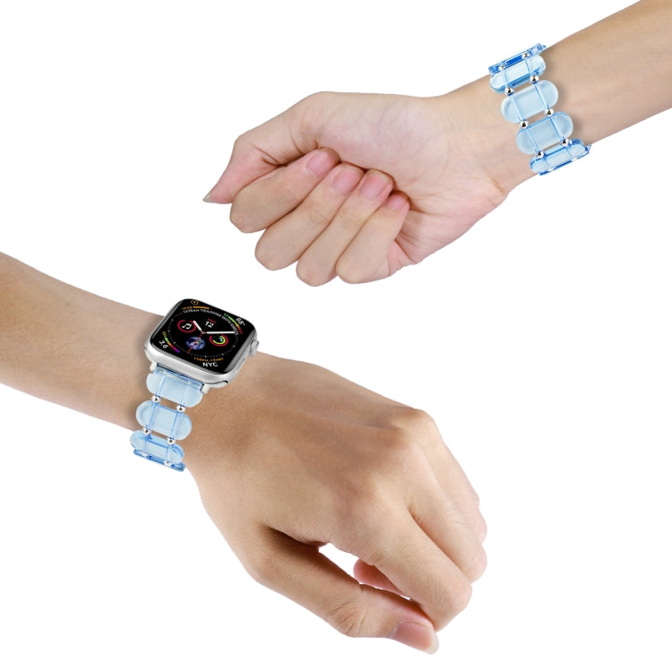 For Apple Watch Series 7 41mm Stretch Resin Watch Band(Transparent Blue) - free shipping - PMC TechLife - Order now!