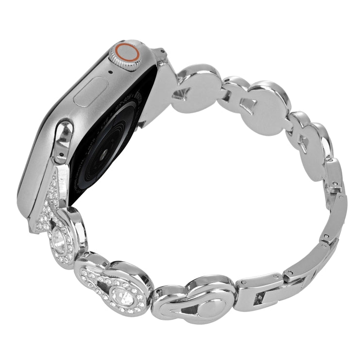 For Apple Watch SE 44mm Gourd Diamond Metal Watch Band(Silver) - free shipping - PMC TechLife - Order now!
