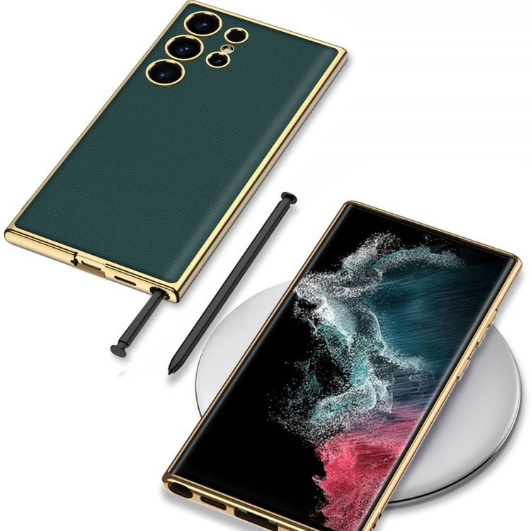 For Samsung Galaxy S24 Ultra 5G GKK Plating TPU + Leather Full Coverage Phone Case(Green) - free shipping - PMC TechLife - Order now!