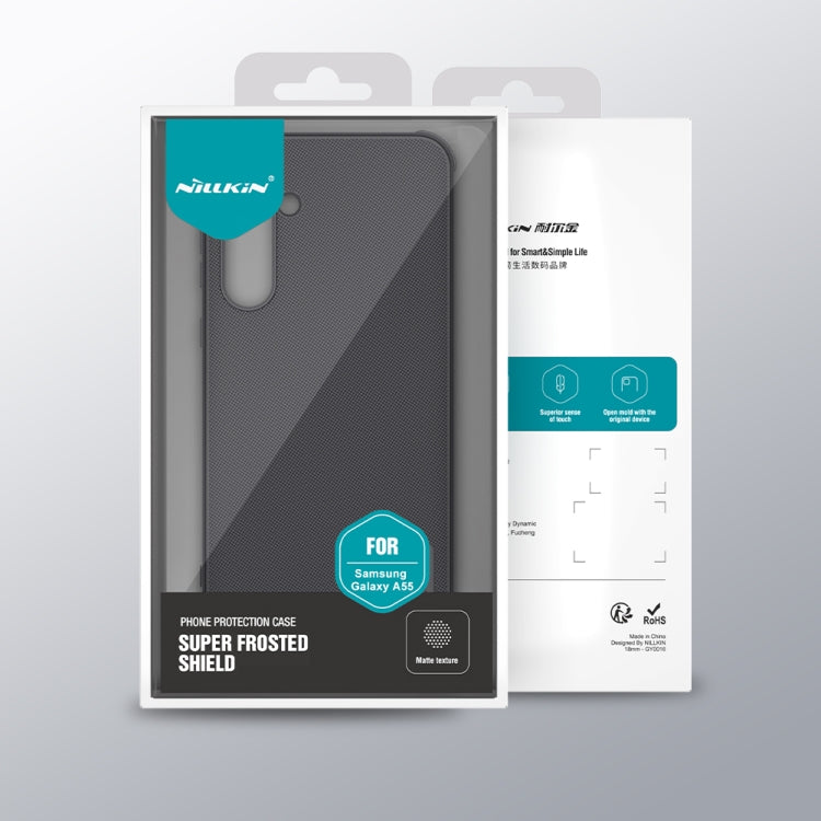 For Samsung Galaxy A55 NILLKIN Frosted Shield Pro PC + TPU Phone Case(Blue) - Galaxy Phone Cases by NILLKIN | Online Shopping South Africa | PMC TechLife | Buy Now Pay Later Mobicred