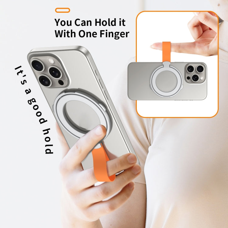 MagSafe Magnetic Pivot Stand Phone Ring Holder(Silver + Orange) - free shipping - PMC TechLife - Order now!