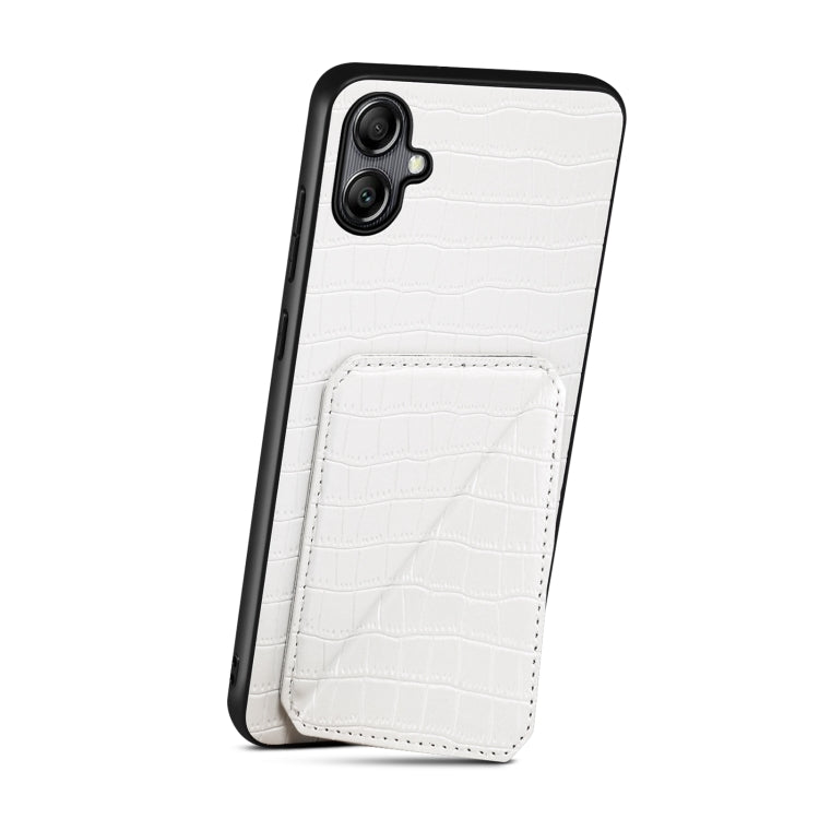 For Samsung Galaxy A51 5G Denior Imitation Crocodile Leather Back Phone Case with Holder(White) - Galaxy Phone Cases by Denior | Online Shopping South Africa | PMC TechLife | Buy Now Pay Later Mobicred