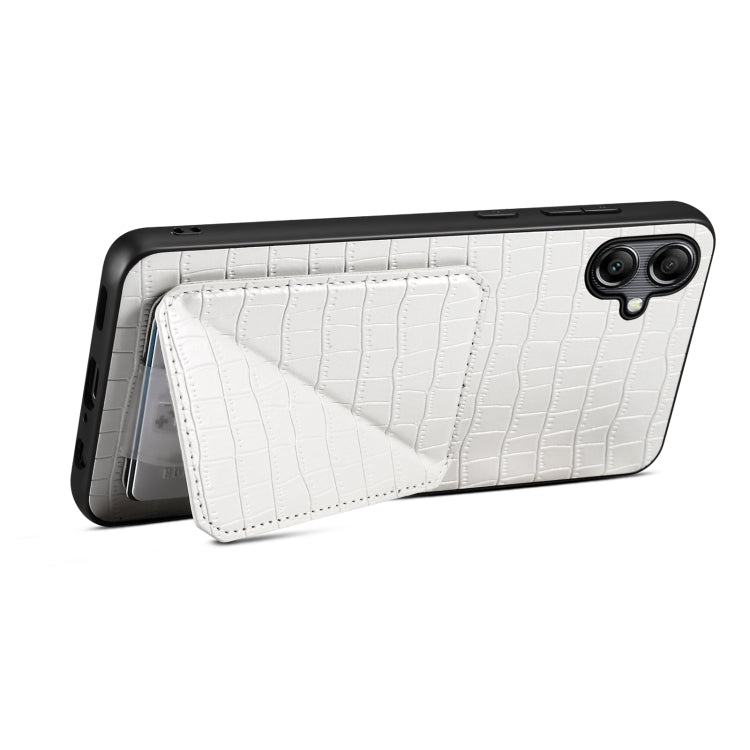 For Samsung Galaxy S23+ 5G Denior Imitation Crocodile Leather Back Phone Case with Holder(White) - free shipping - PMC TechLife - Order now!