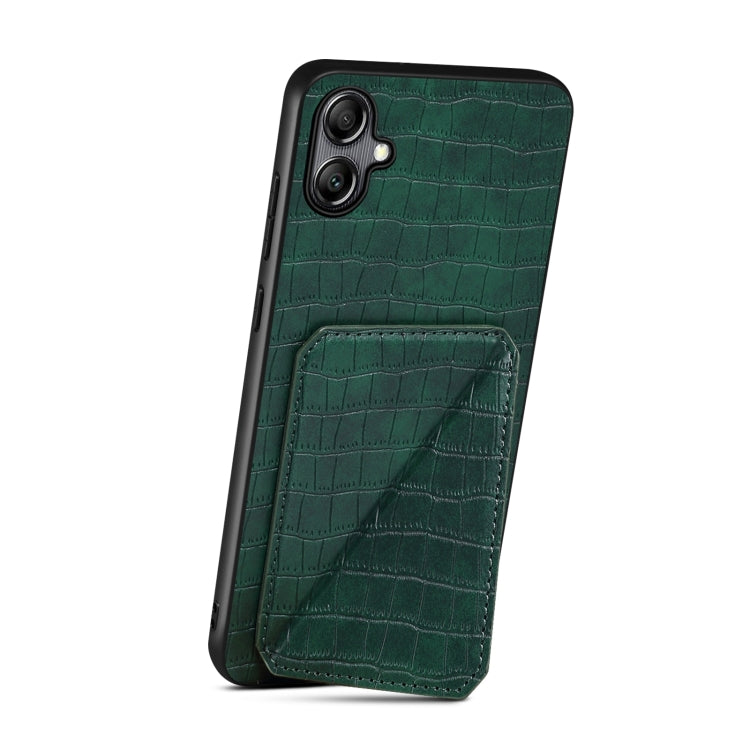 For Samsung Galaxy S24 5G Denior Imitation Crocodile Leather Back Phone Case with Holder(Green) - Galaxy S24 5G Cases by Denior | Online Shopping South Africa | PMC Jewellery